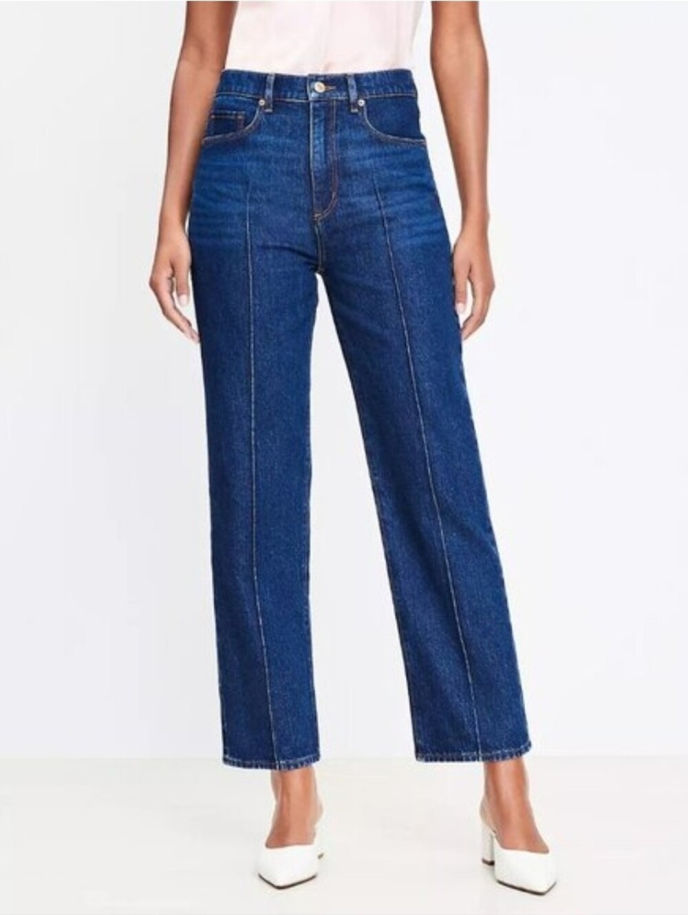 ❤️ NWT! ANN TAYLOR LOFT THE STRAIGHT HIGH RISE FRONT SEAM PINTUCK JEANS, 18 (34)
